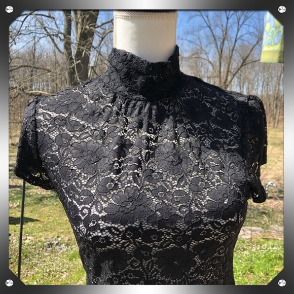 Express Tops - Sheer Lace Blouse